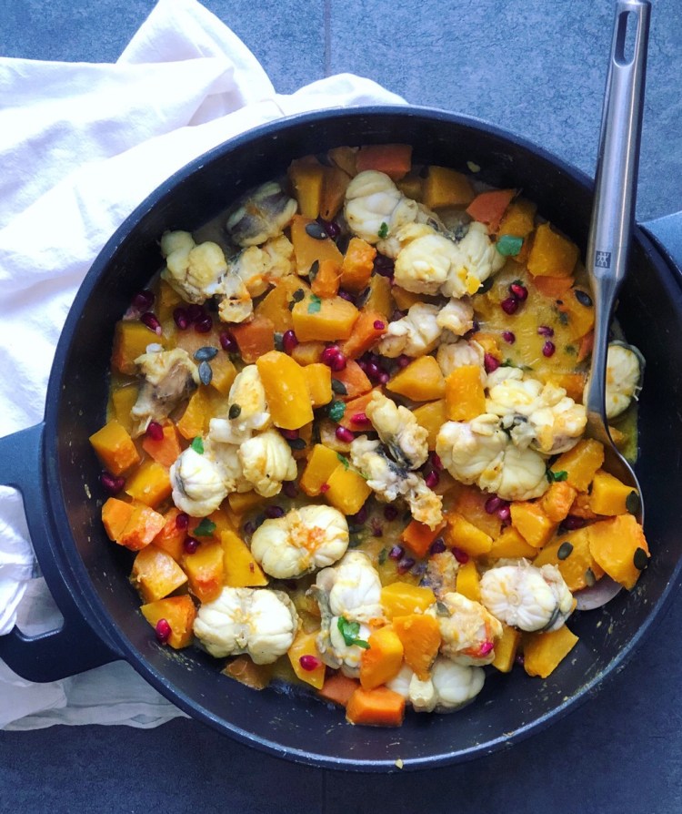 Curry de rape y calabaza 