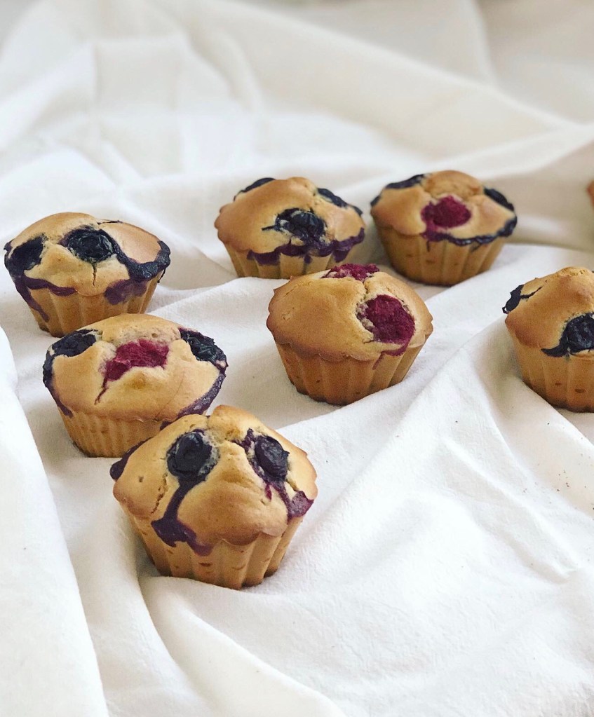 Magdalenas sin gluten con arándanos 